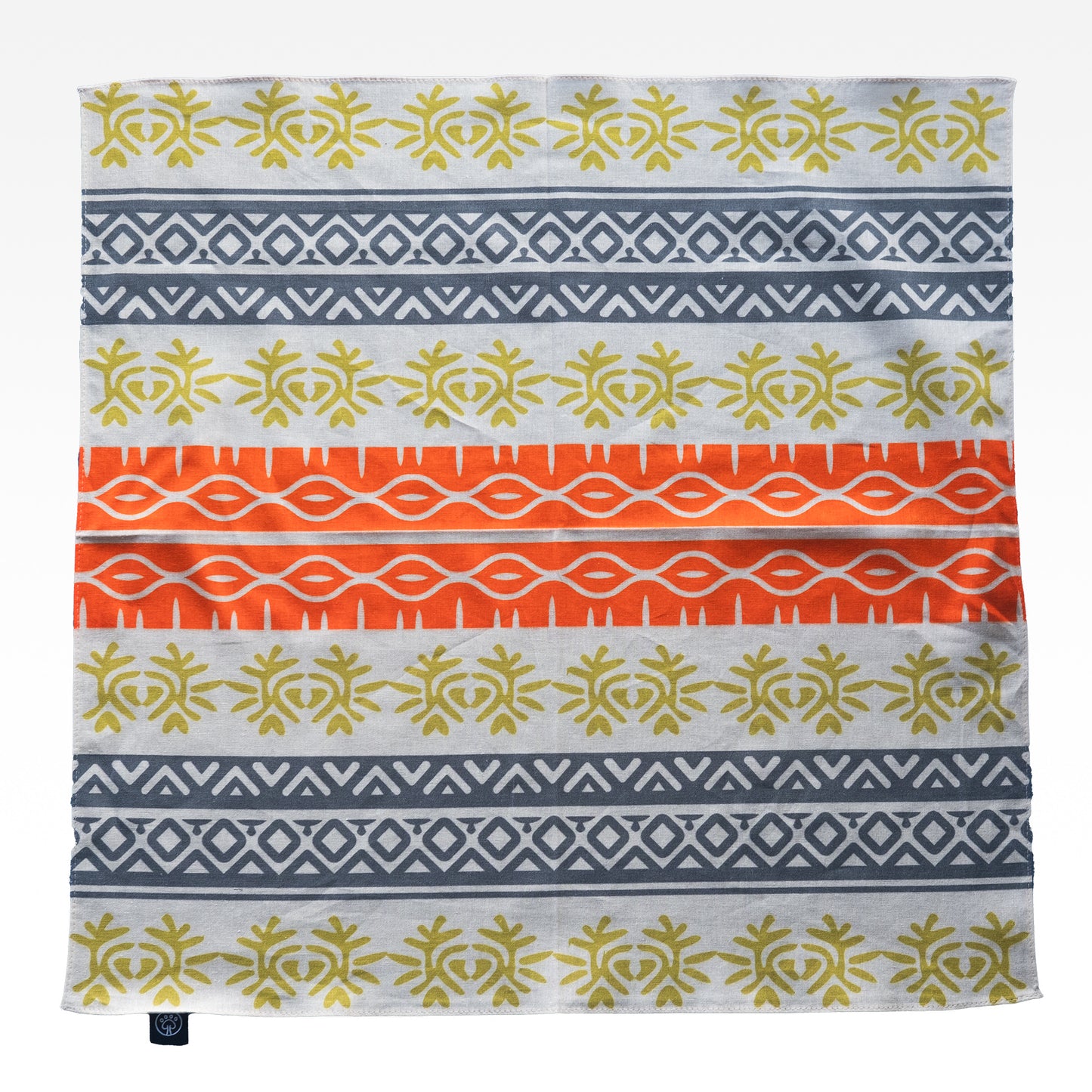 Palo Verde dog bandana with abstract tribal pattern inspired by Palo Verde bark and desert sunset light.